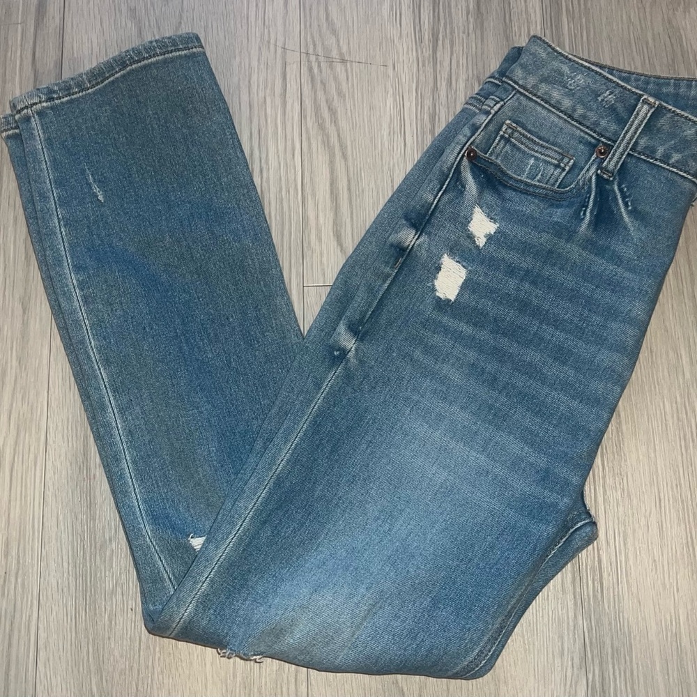 New LETTER TO JULIET L.T.J. JULIET HIGH RISE Distressed Straight Leg JEANS - Picture 7 of 7